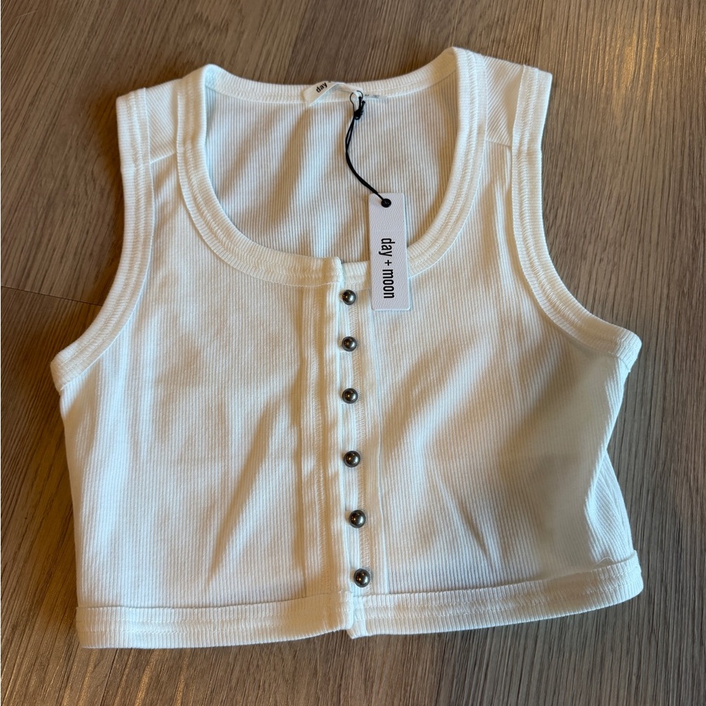 Day+ White Ribbed Top